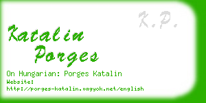 katalin porges business card